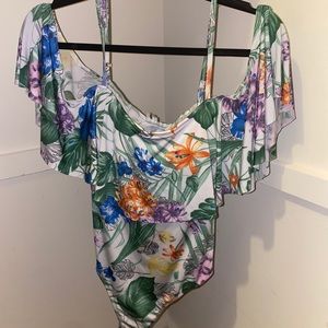 Floral off the shoulder swimsuit